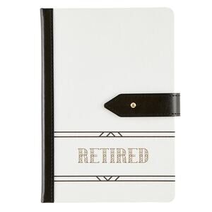 Linen hardcover Journal for the Retiree w/ Classic PU leather Closure 8x6 inch